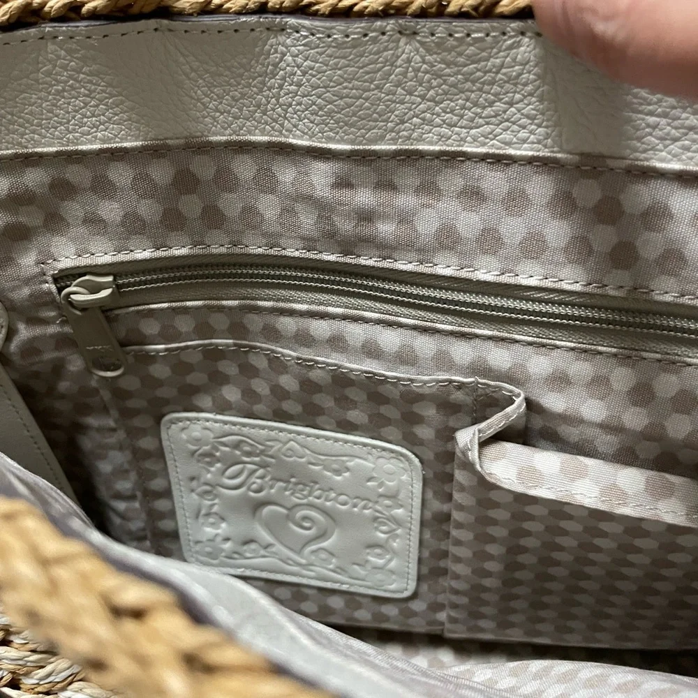 Brighton Straw Shoulder Bag with White Accents - Picture 6 of 9